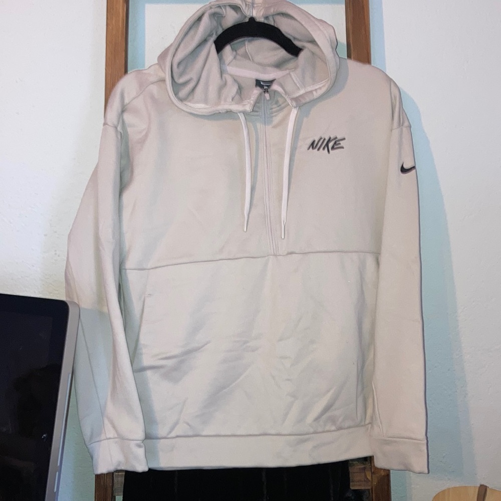 NIKE hoodie with front pocket pouch & 1/2 zip front. Material feels like silk!